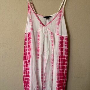 Womens Forever 21 Pink And White Boho Dress